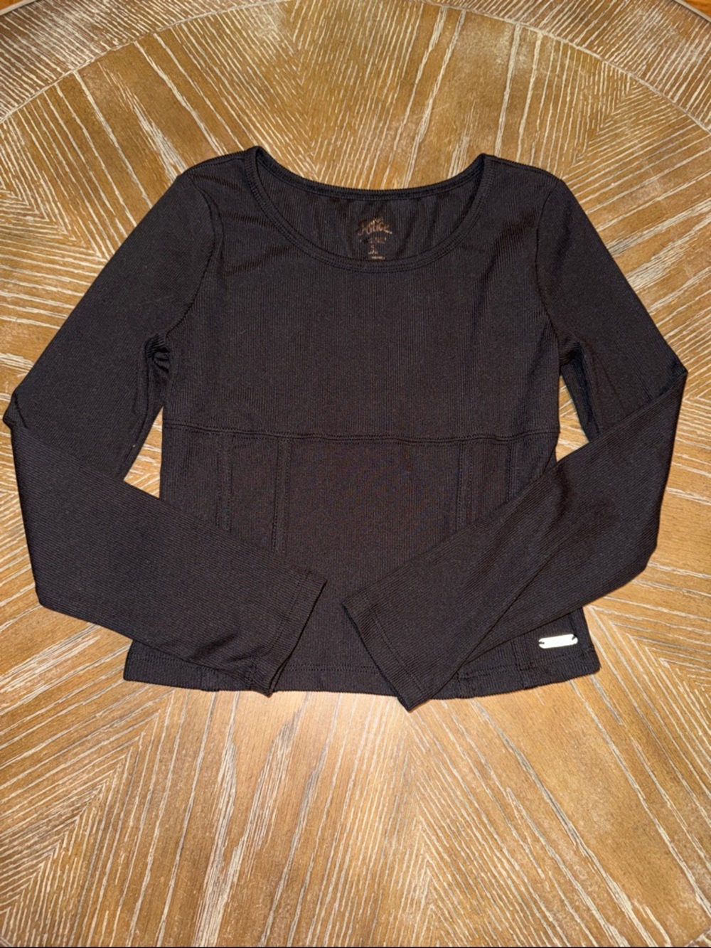 Justice Black Long Sleeve Scoop Neck Girls Top - Size -S (7-8) - EUC